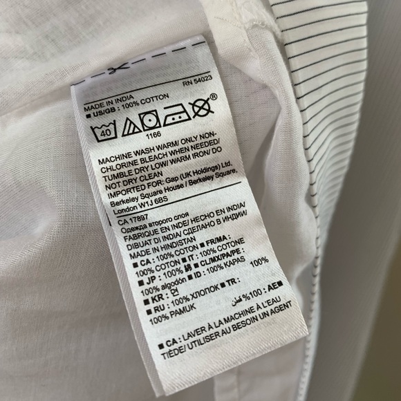 Size 14 Banana Republic Stripe Ruffle Neck Straps Pinstripe NWT! 100% Cotton - Picture 5 of 7